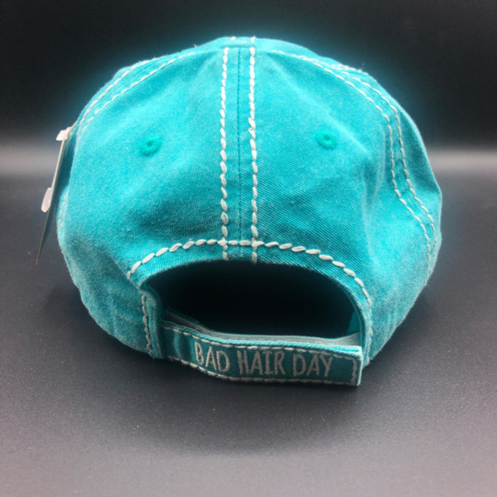 Bad Hair Day Vintage Ball Cap Turquoise - Picture 3 of 3